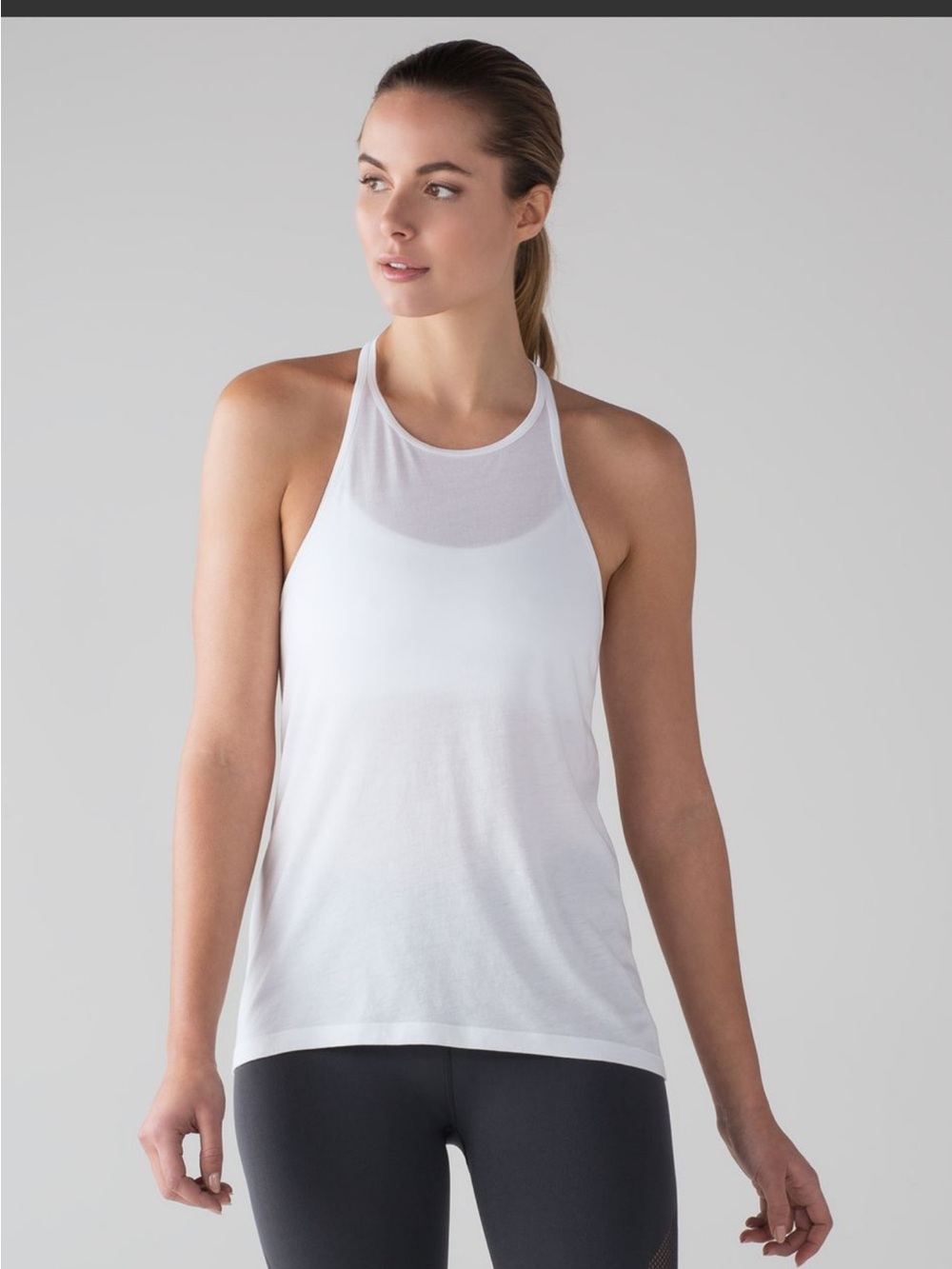 Lululemon Racerback White Halter Tank Top Size 8